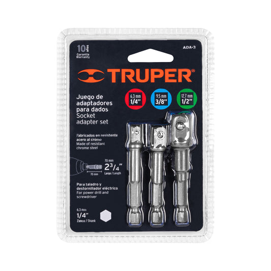 Juego de 3 Adaptadores para Dados de Taladro