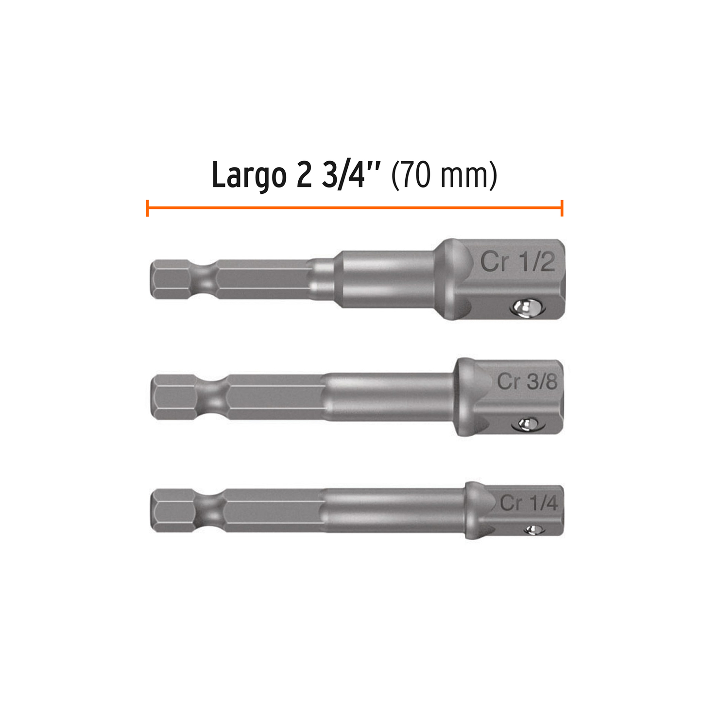 Juego de 3 Adaptadores para Dados de Taladro