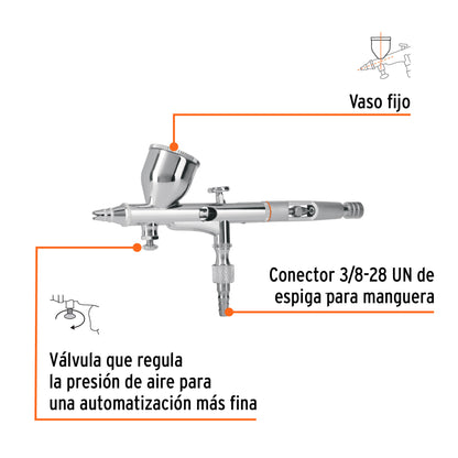 Pistola aerográfica de gravedad vaso fijo