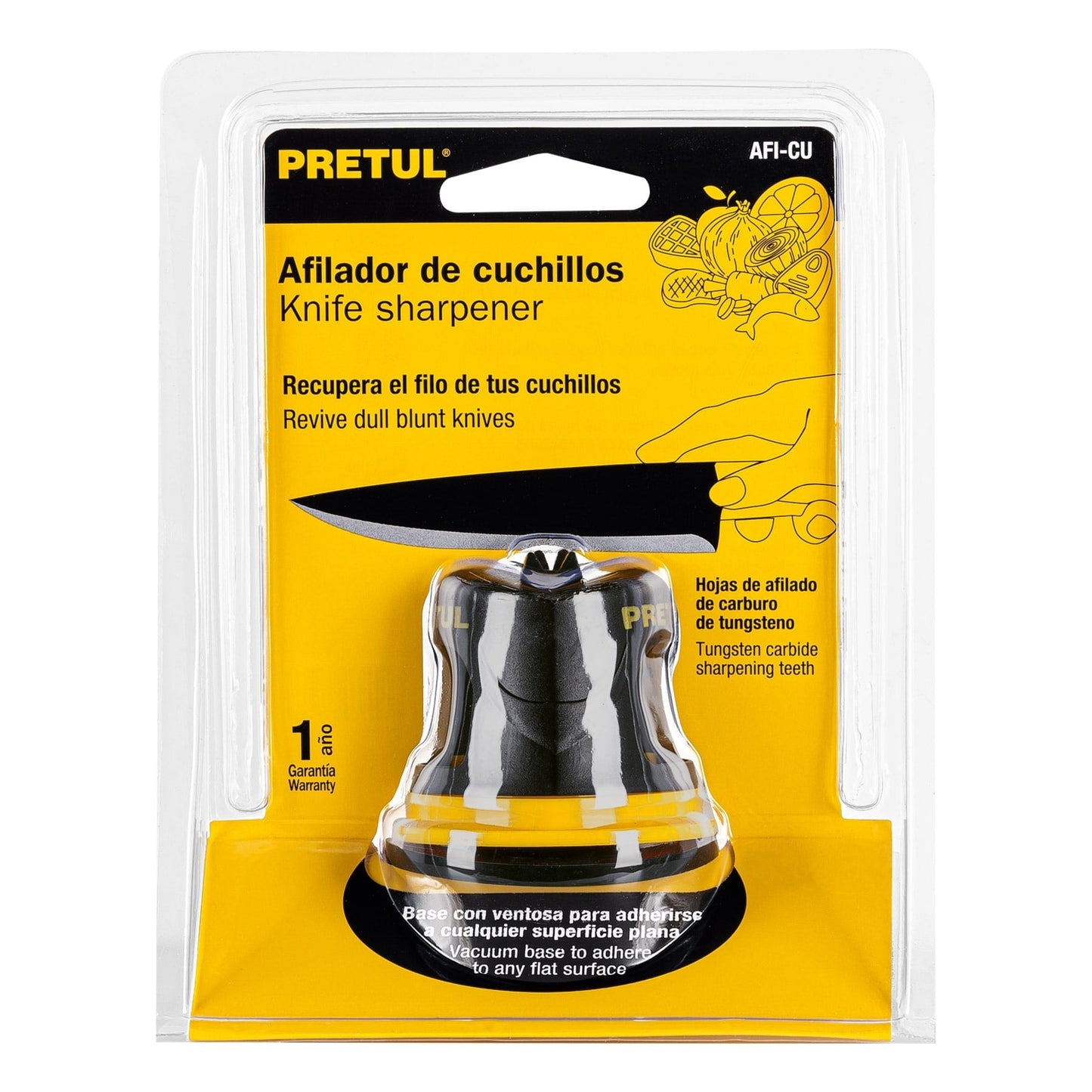 Afilador de cuchillos con base de ventosa