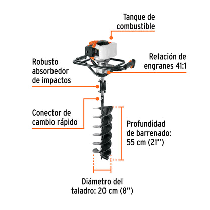 Ahoyadora/motoperforadora a gasolina 52 cc · vista 2