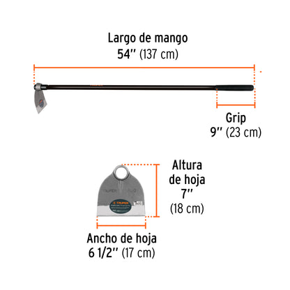 Azadón Lane No. 0 de 1.6 lb con mango de fibra de 137 cm