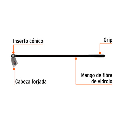 Azadón Lane No. 1 de 1.8 lb con mango de fibra de 137 cm