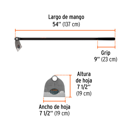Azadón Lane No. 1 de 1.8 lb con mango de fibra de 137 cm