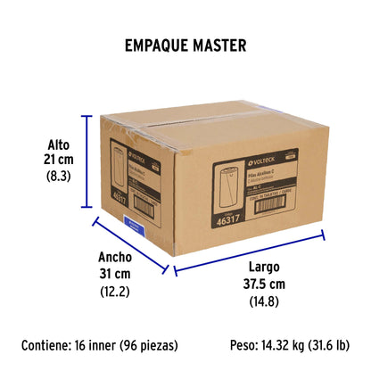 Blíster con 2 pilas alcalinas C · vista 5