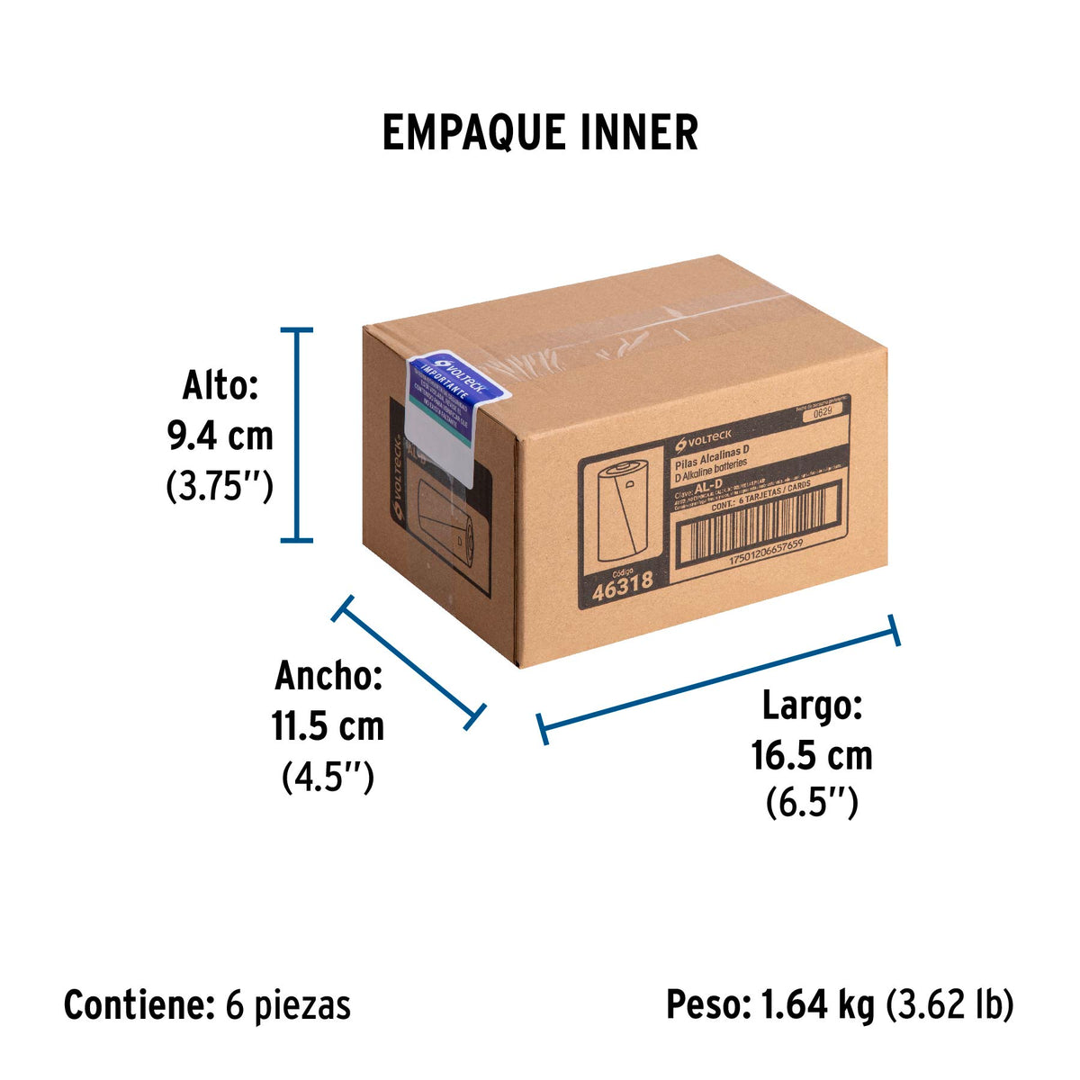 Blíster con 2 pilas alcalinas D · vista 4