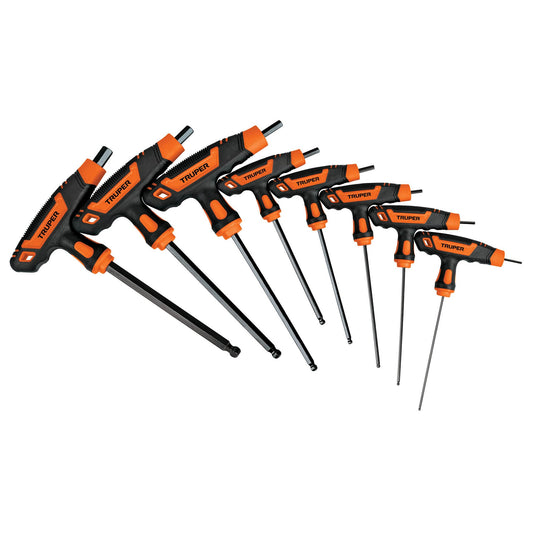 Juego 8 Llaves Allen Std Extralarga Mango T