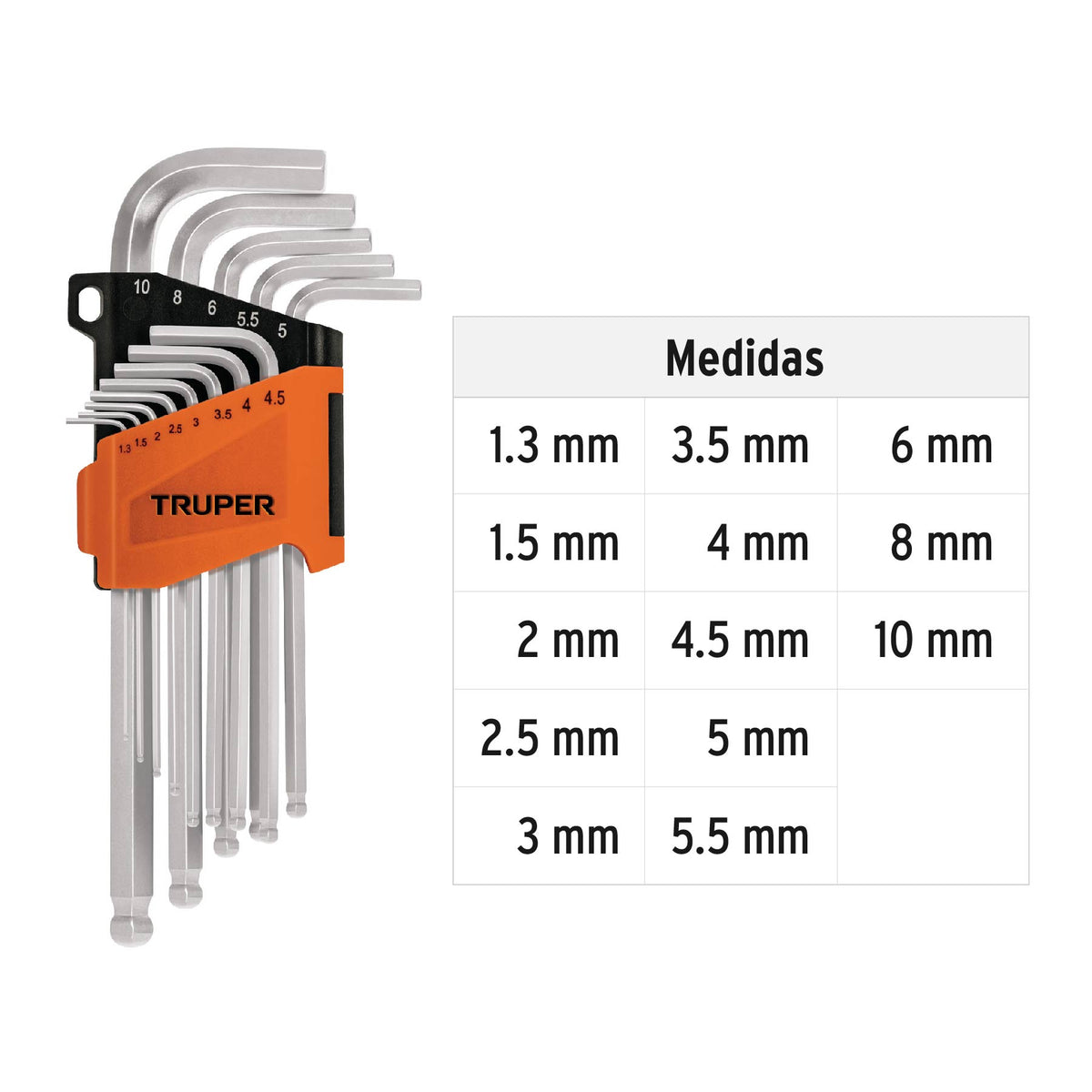 Juego de 13 llaves hexagonales mm largas, punta de bola · vista 3