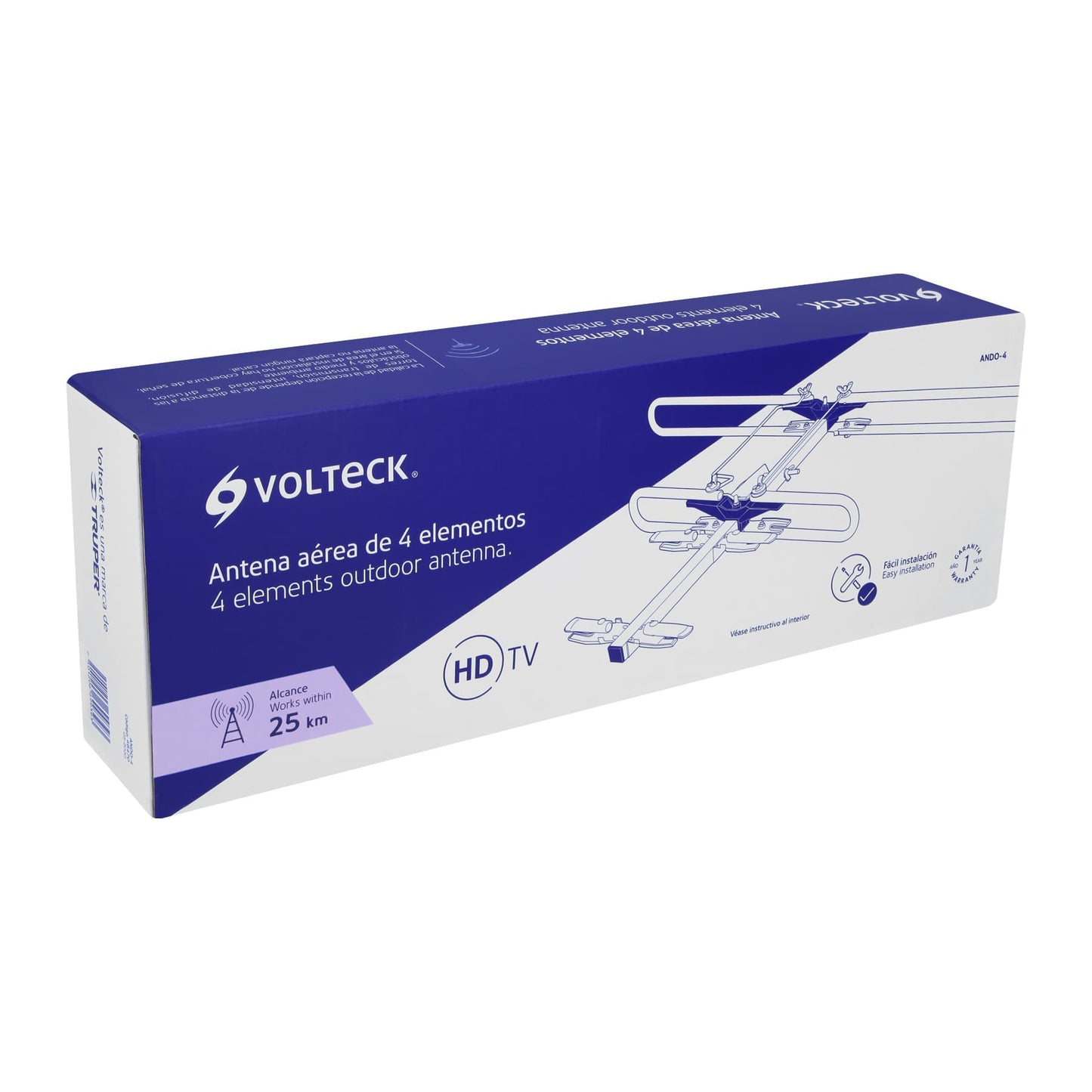 Antena aérea para HD TV de 4 elementos y 2 dB