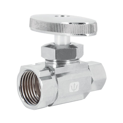 Llave angular recta de latón multivuelta 1/2 x 3/8 pulgada con maneral metálico
