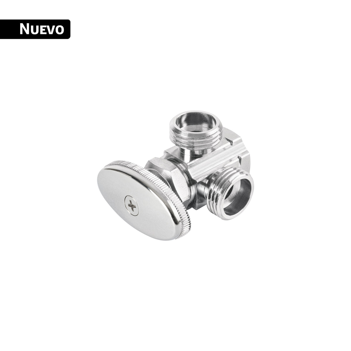 Llave ang. doble salida 1/2", multivuelta, roscable