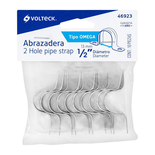 Bolsa 10 abrazaderas omega 1/2 pulg