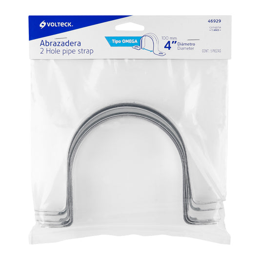 Bolsa 5 abrazaderas omega 4 pulg