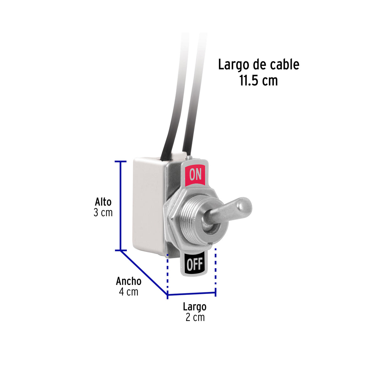 Interruptor de palanca con cable, 1 polo, on-off · vista 3