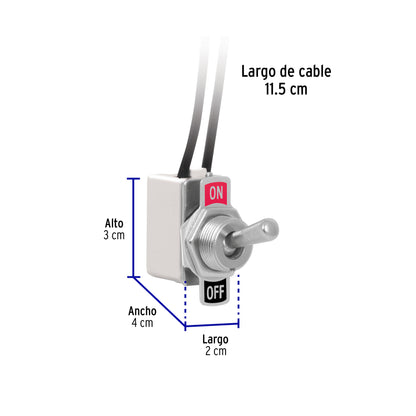 Interruptor de palanca con cable, 1 polo, on-off · vista 3
