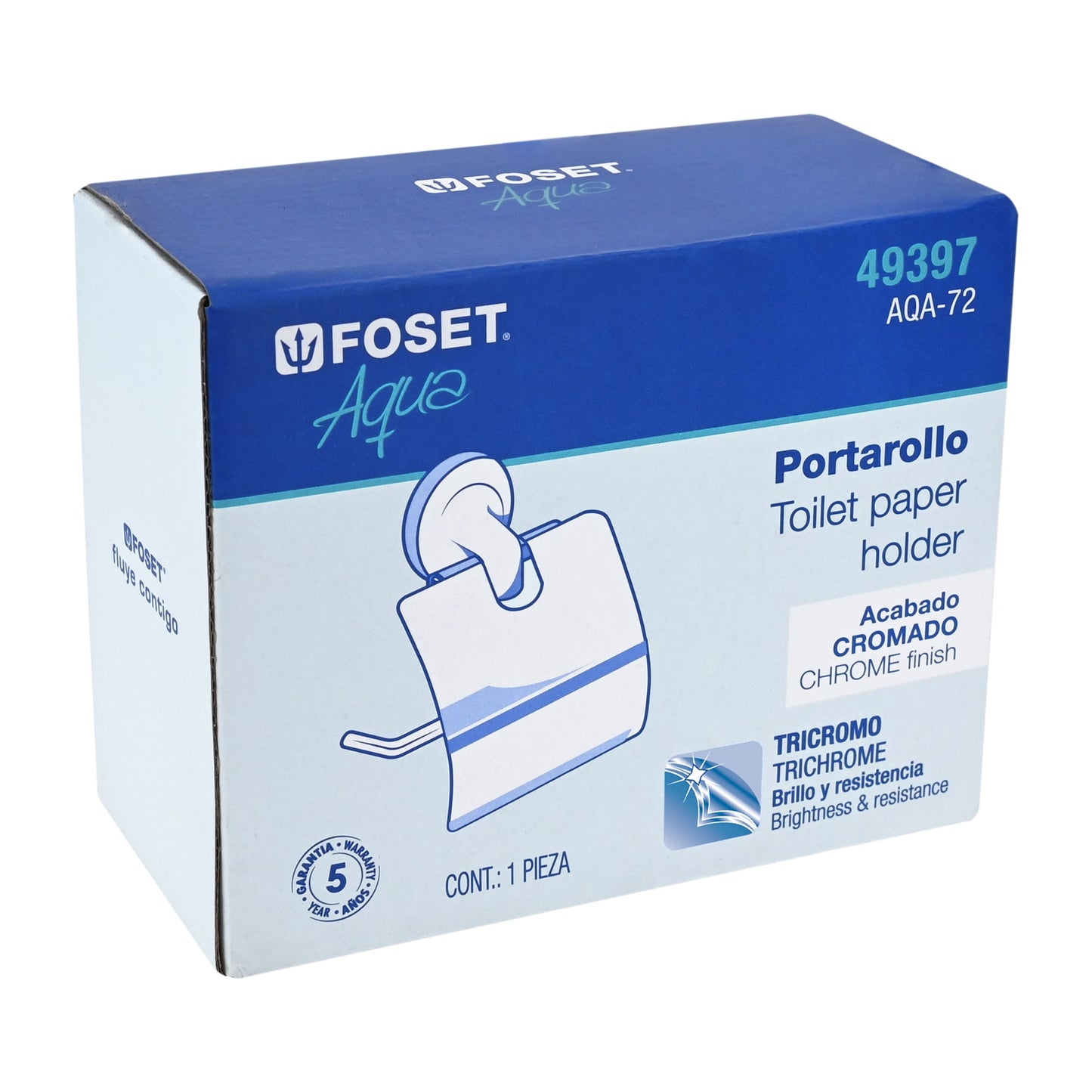 Portarrollo con cubierta de acero inoxidable