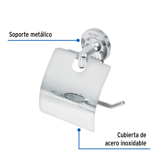 Portarrollo con cubierta de acero inoxidable