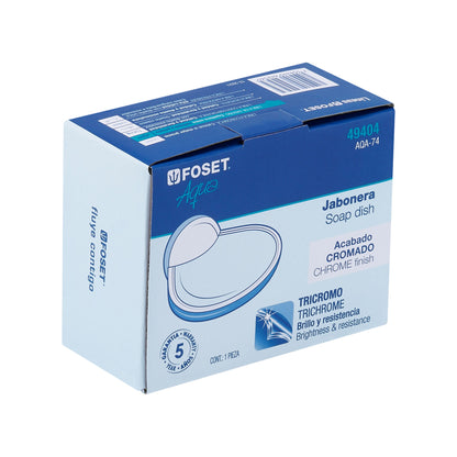 Jabonera metálica con montaje semiempotrar