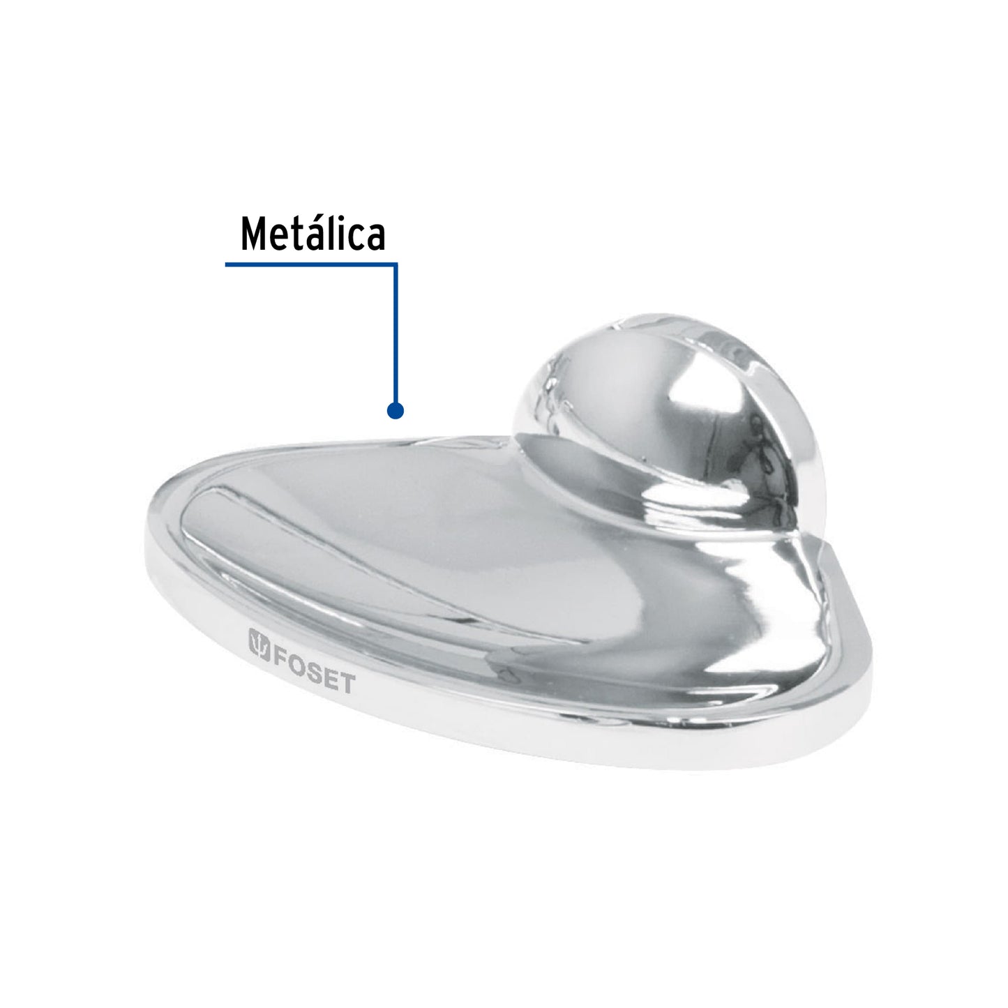 Jabonera metálica con montaje semiempotrar