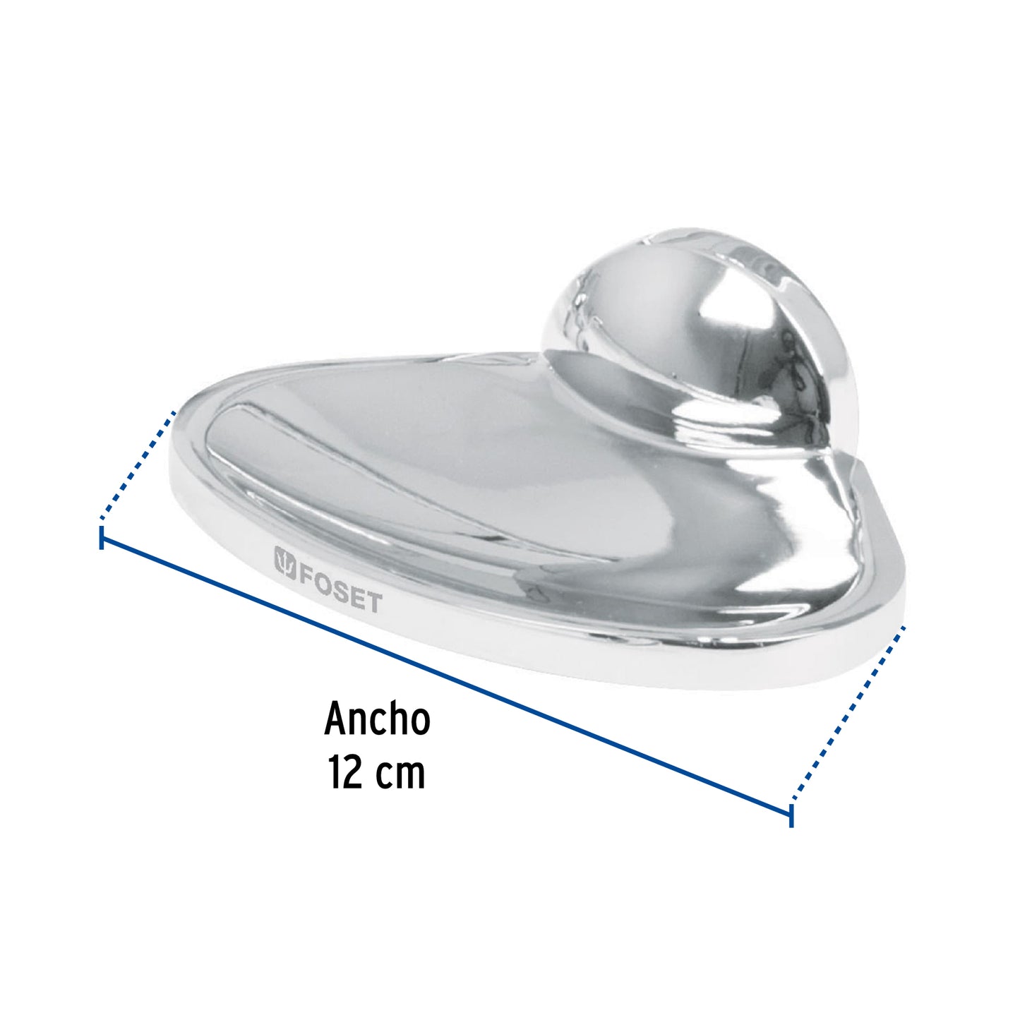 Jabonera metálica con montaje semiempotrar