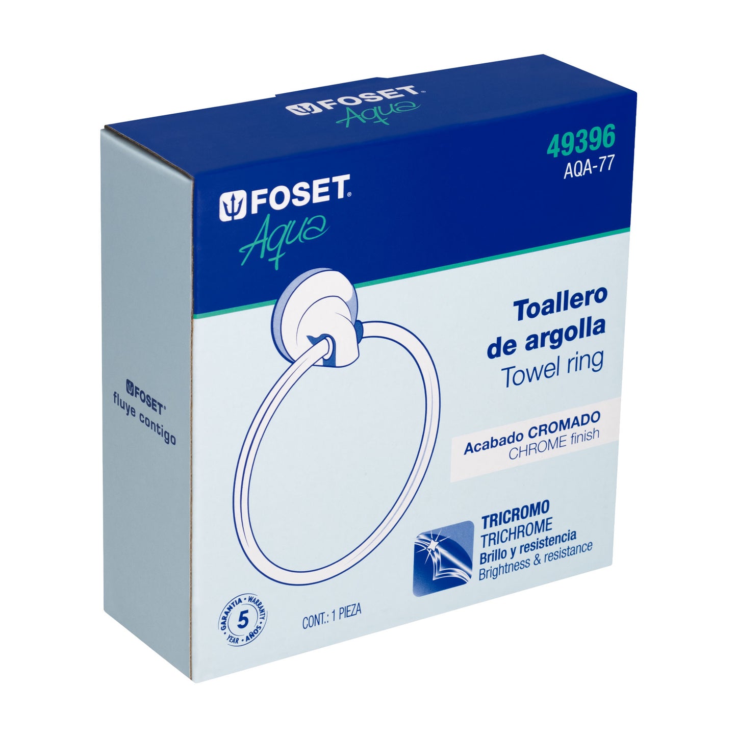 Toallero de argolla con soporte metálico