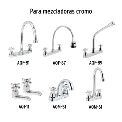 Juego de manerales tipo cruceta con chapetones metálicos para mezcladoras