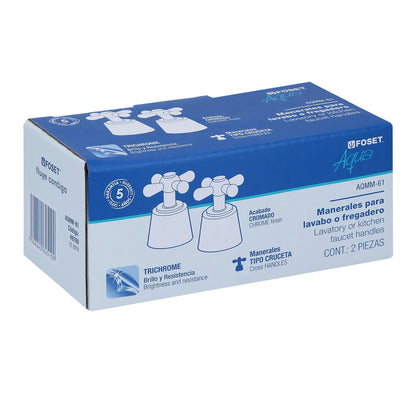 Juego de manerales tipo cruceta con chapetones metálicos para mezcladoras