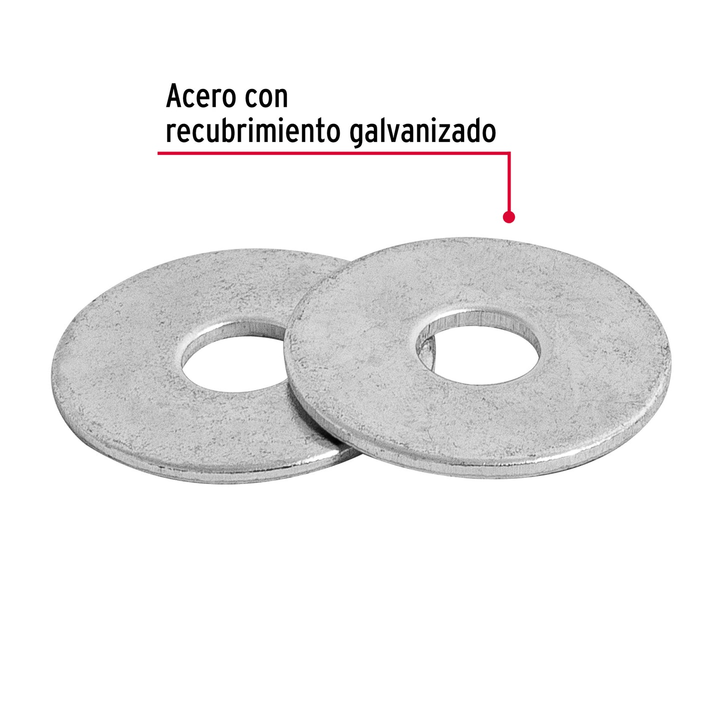 Arandelas Planas Galvanizadas 1/4 pulg Bolsa 1kg