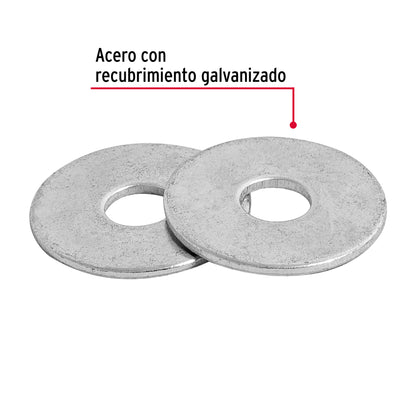 Arandelas Planas Galvanizadas 1/4 pulg Bolsa 1kg