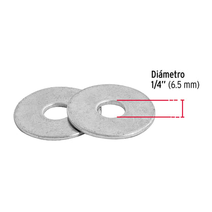 Arandelas Planas Galvanizadas 1/4 pulg Bolsa 1kg