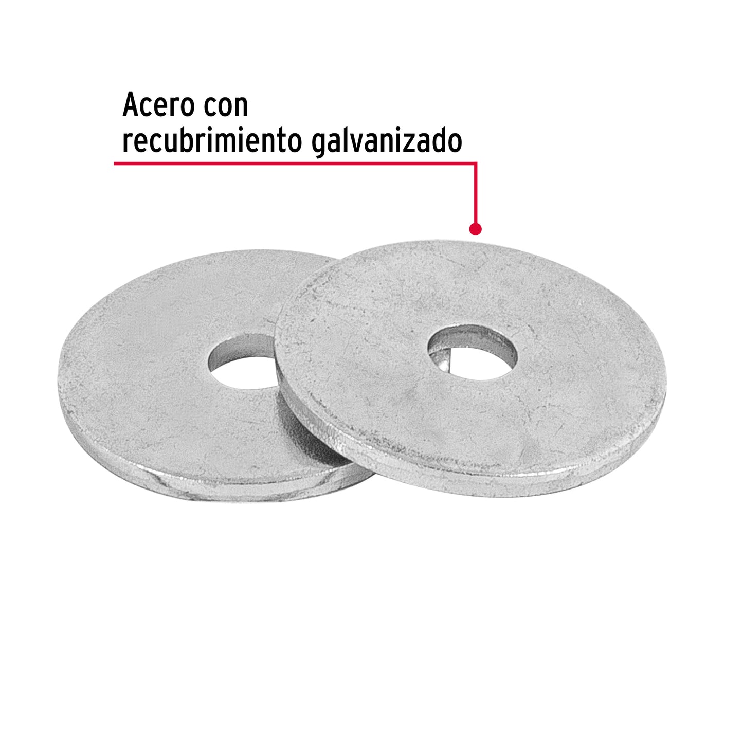 Arandelas Planas Galvanizadas 1/8 pulg Bolsa 1kg