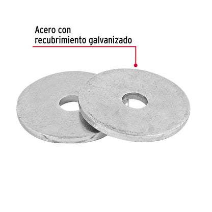 Arandelas Planas Galvanizadas 1/8 pulg Bolsa 1kg