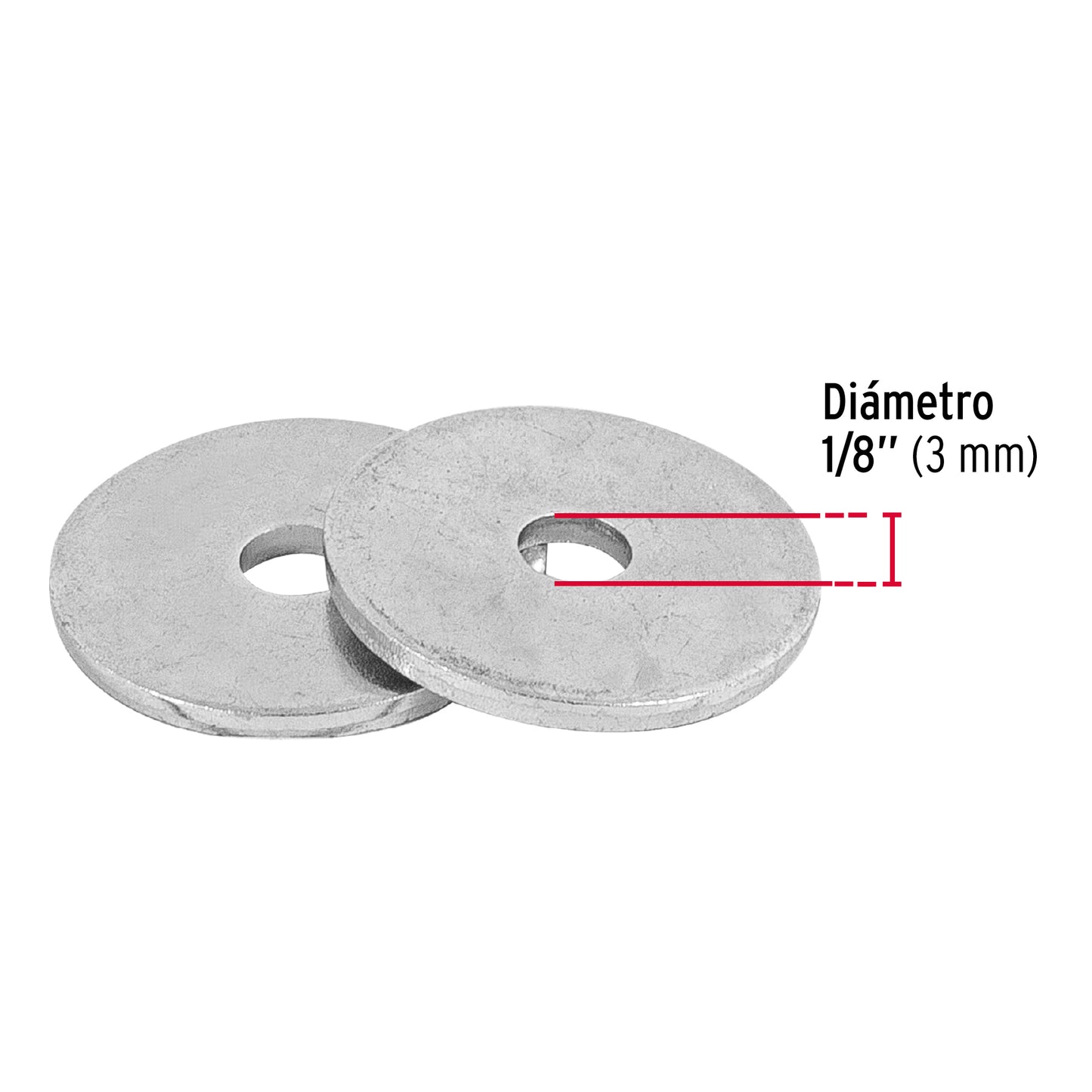 Arandelas Planas Galvanizadas 1/8 pulg Bolsa 1kg