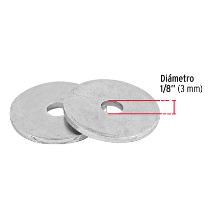 Arandelas Planas Galvanizadas 1/8 pulg Bolsa 1kg