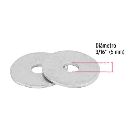 Arandelas Planas Galvanizadas 3/16 pulg Bolsa 1kg