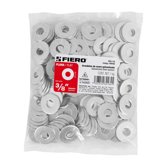 Arandelas Planas Galvanizadas 3/8 pulg Bolsa 1kg