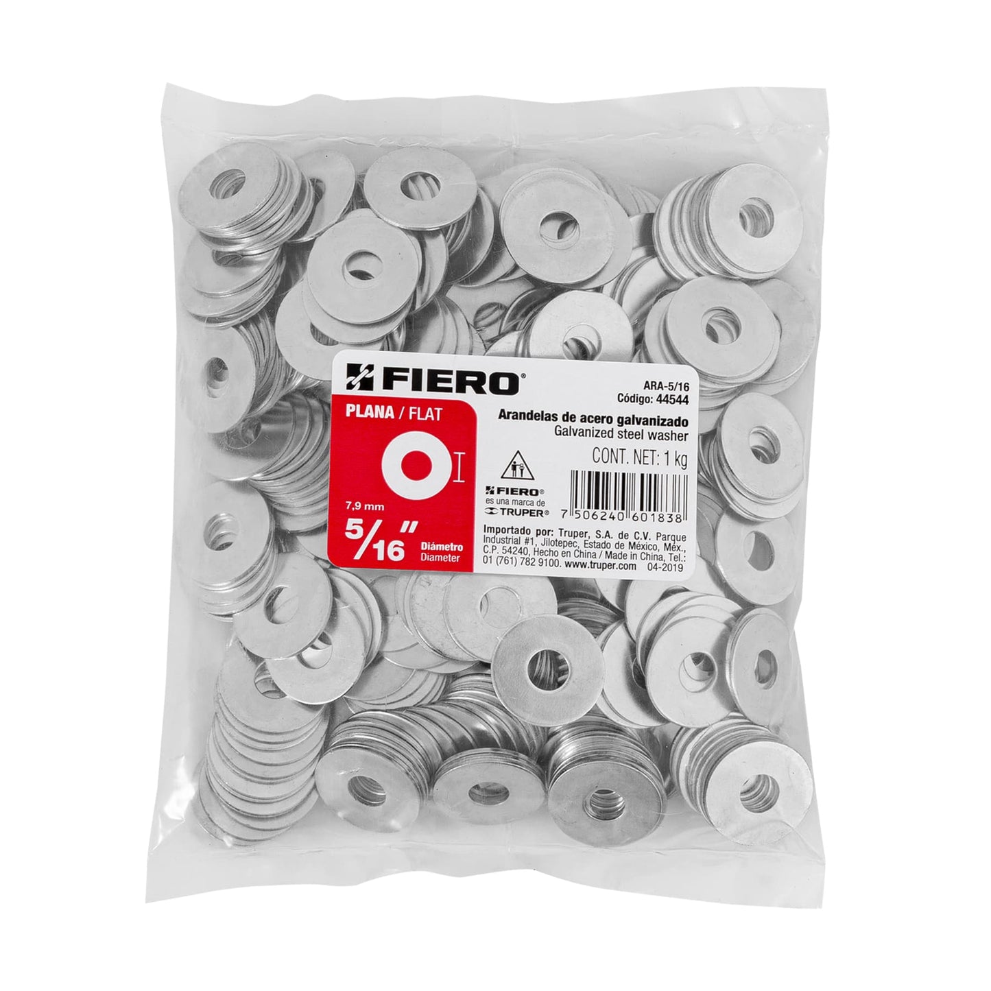 Arandelas Planas Galvanizadas 5/16 pulg Bolsa 1kg