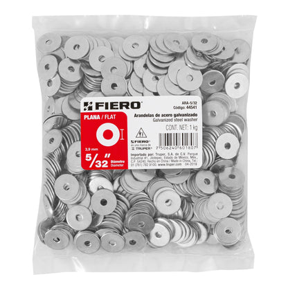 Arandelas Planas Galvanizadas 5/32 pulg Bolsa 1kg