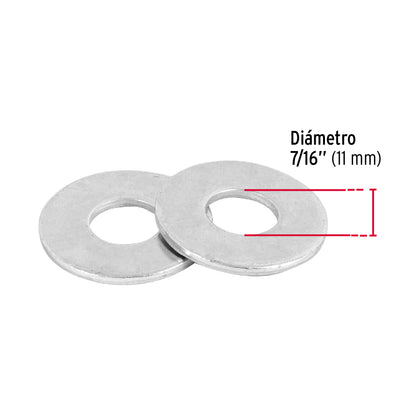 Arandelas Planas Galvanizadas 7/16 pulg Bolsa 1kg