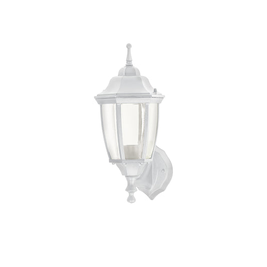 Arbotante tipo farol tradicional soportado para exterior color blanco