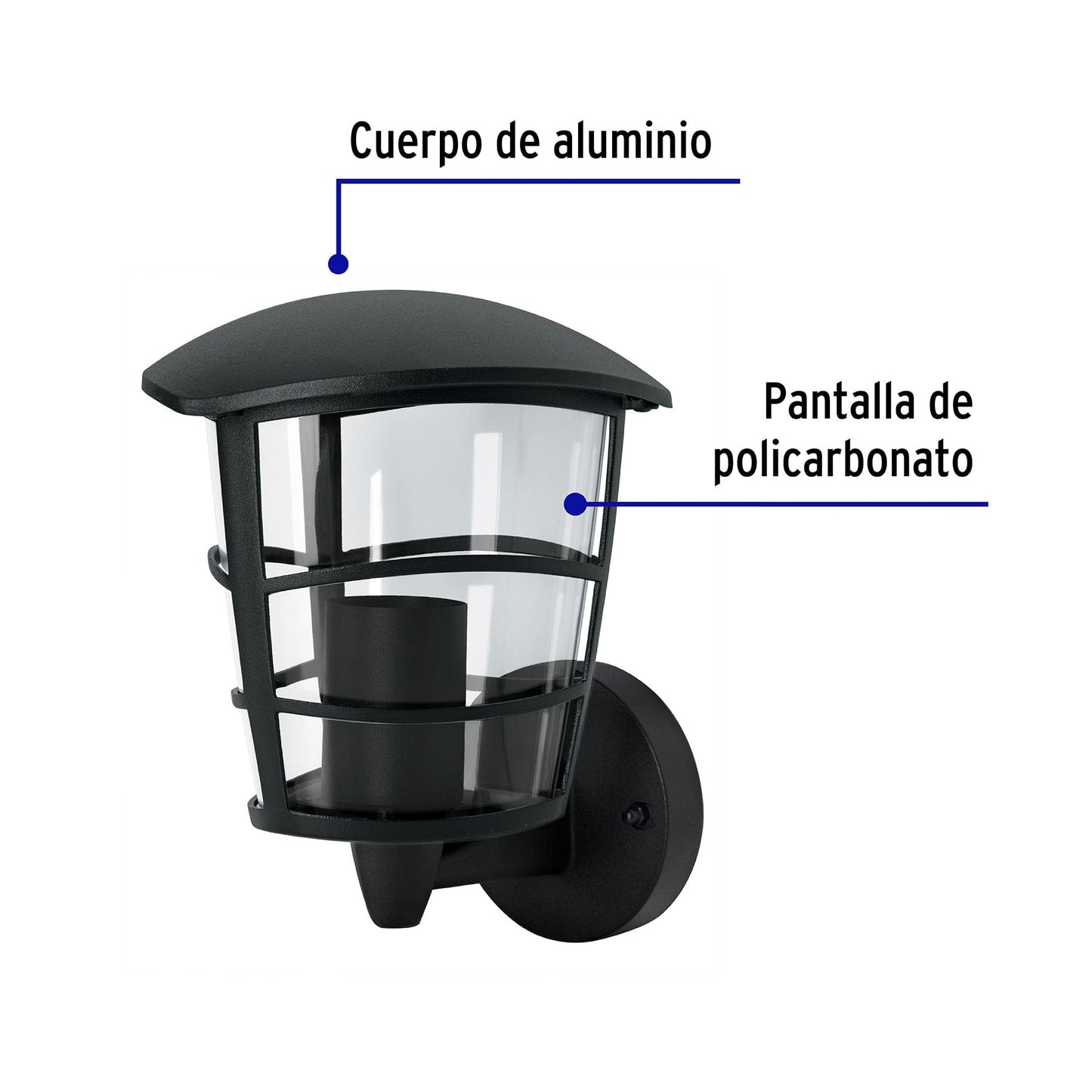 Arbotante tipo farol moderno soportado para exteriores