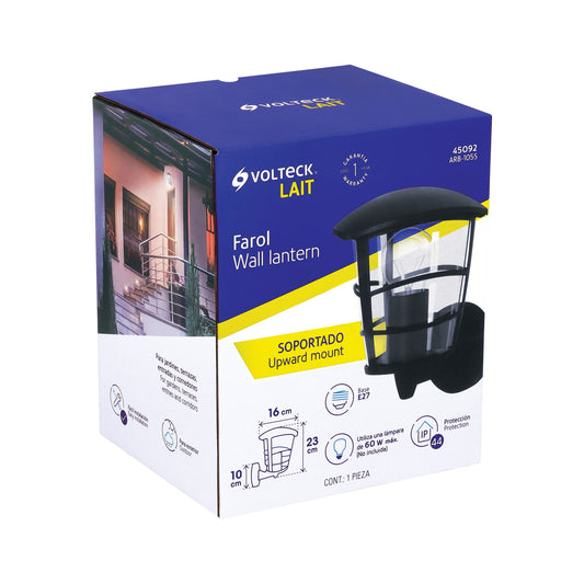 Arbotante tipo farol moderno soportado para exteriores