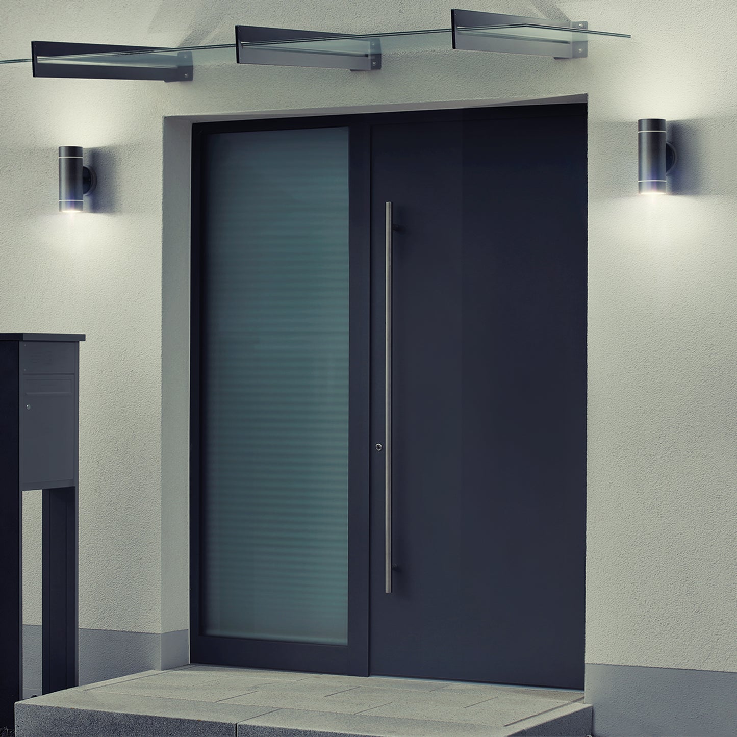 Arbotante de acento con 2 luces tipo spot color negro