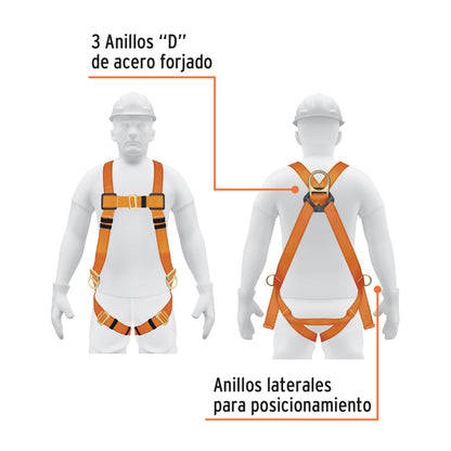 Arnés de cuerpo completo 3 anillos laterales