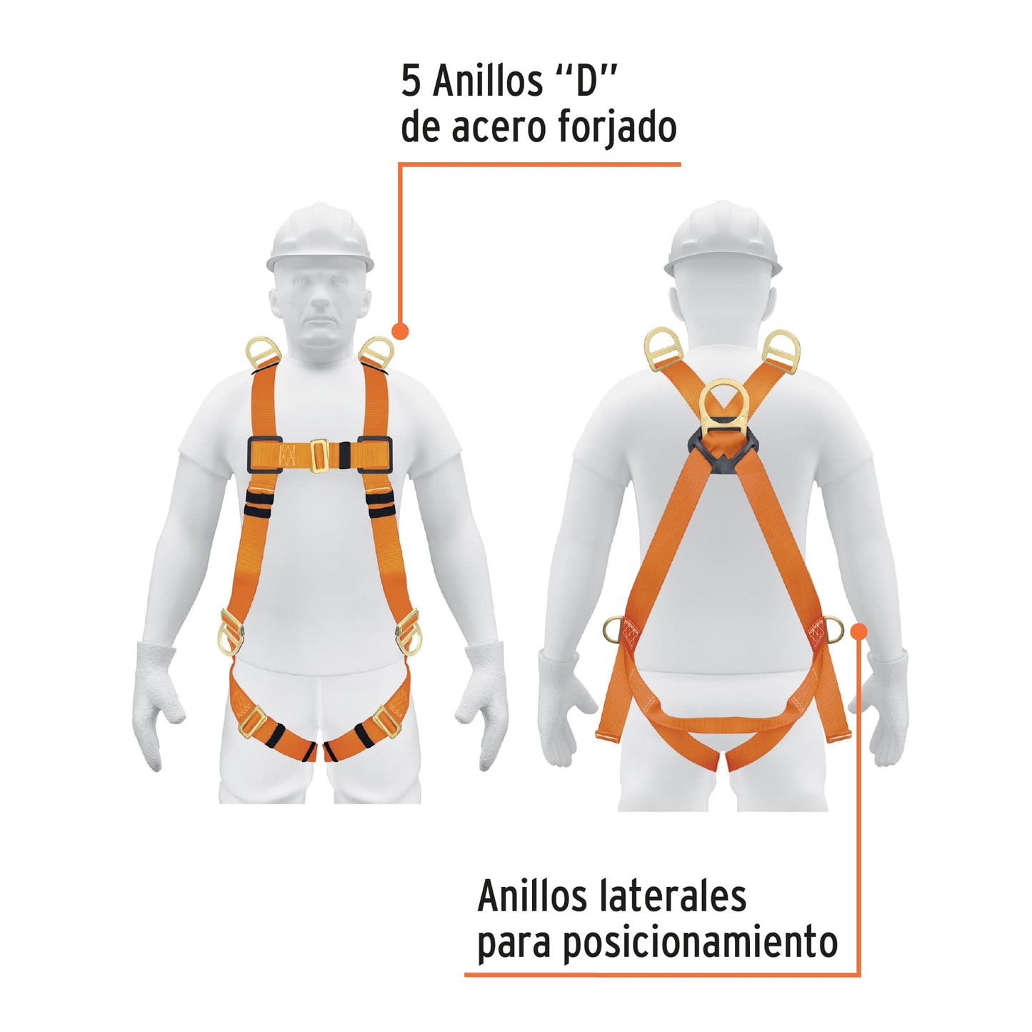 Arnés de cuerpo completo con 5 anillos
