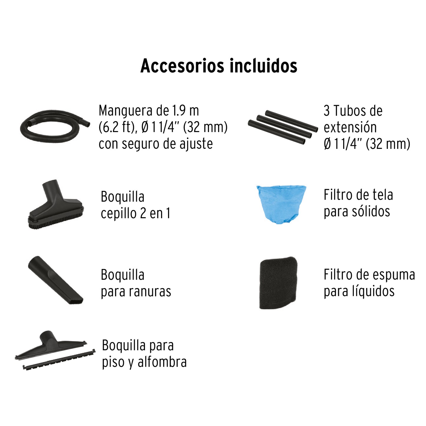 Aspiradora para sólidos y líquidos de 6 galones 3 HP con tanque plástico