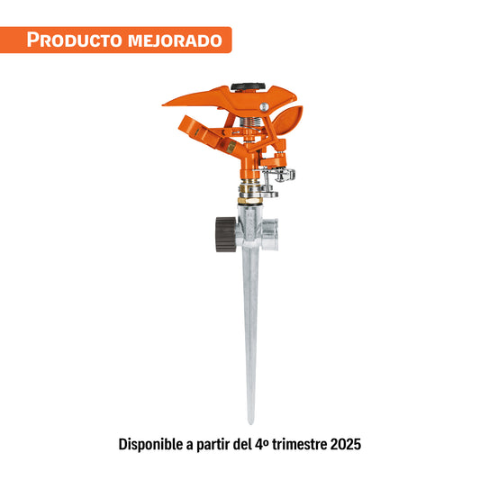 Aspersor metálico 11" dos vías, estaca metálica