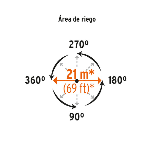 Aspersor metálico de una vía con estaca de 11"