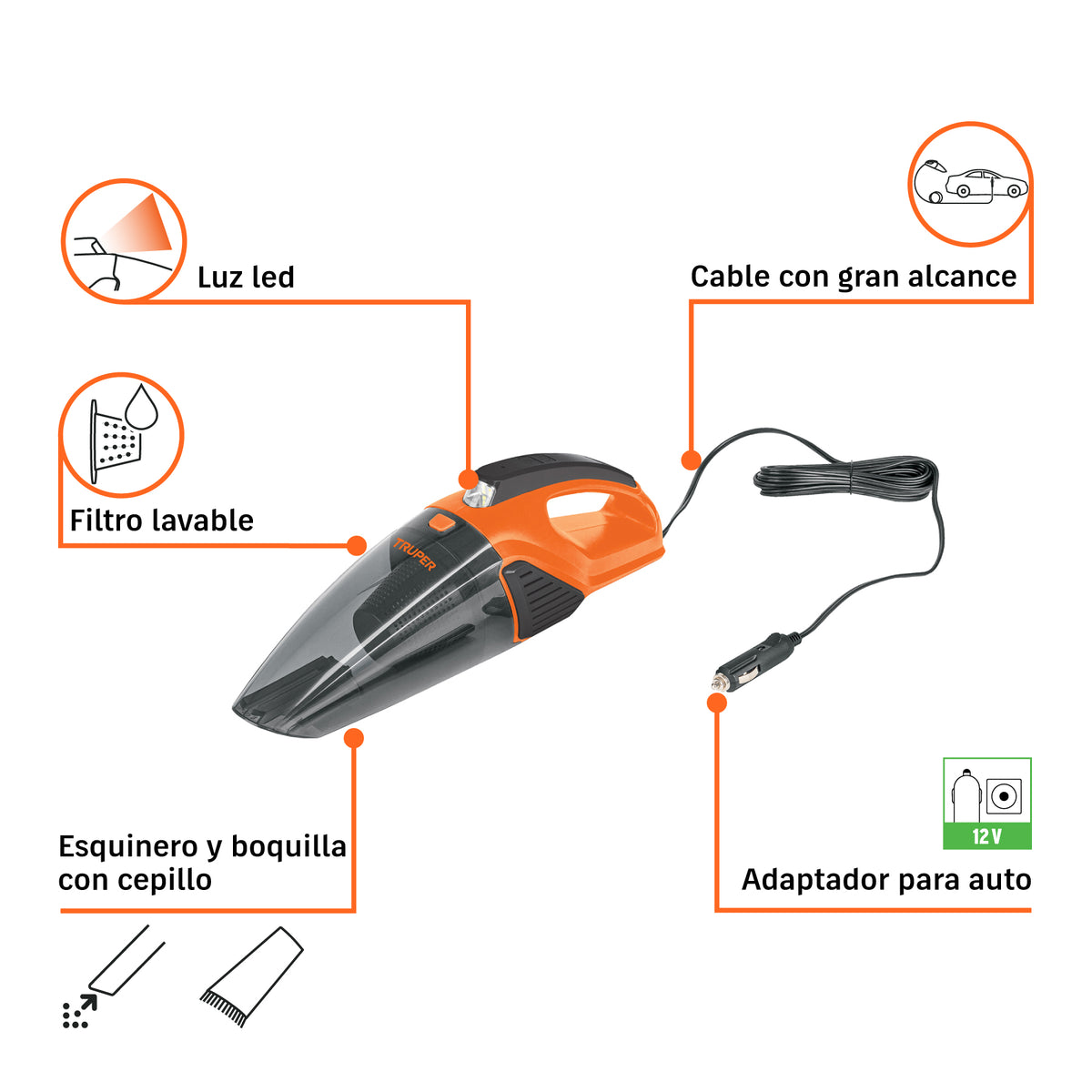 Aspiradora para auto,12 volts · vista 5