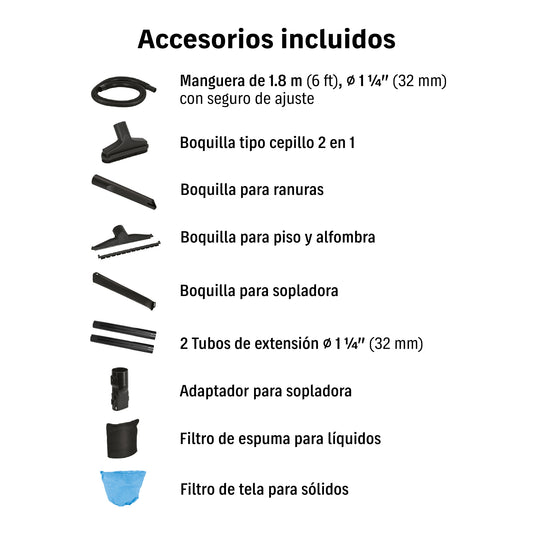 Aspiradora sólidos y líquidos, 5 gal, soplador desmontable · vista 2